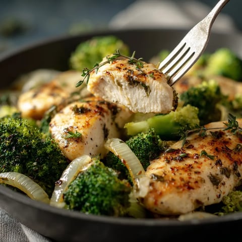 Ein Schalen mit Hähnchenfilets und Brokkoli.