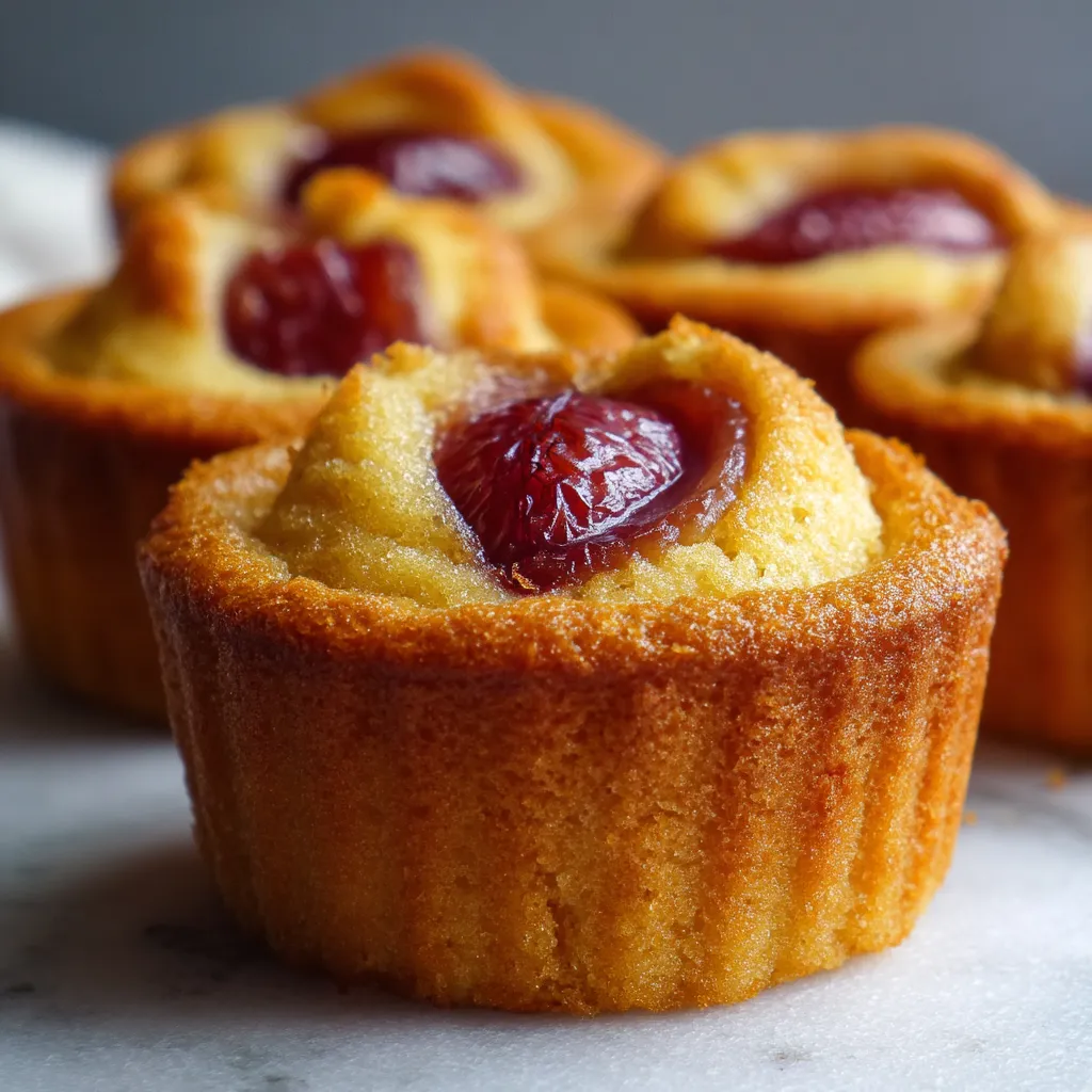 Ein Marzipan-Stuffed Plum Cake auf einem Tisch.