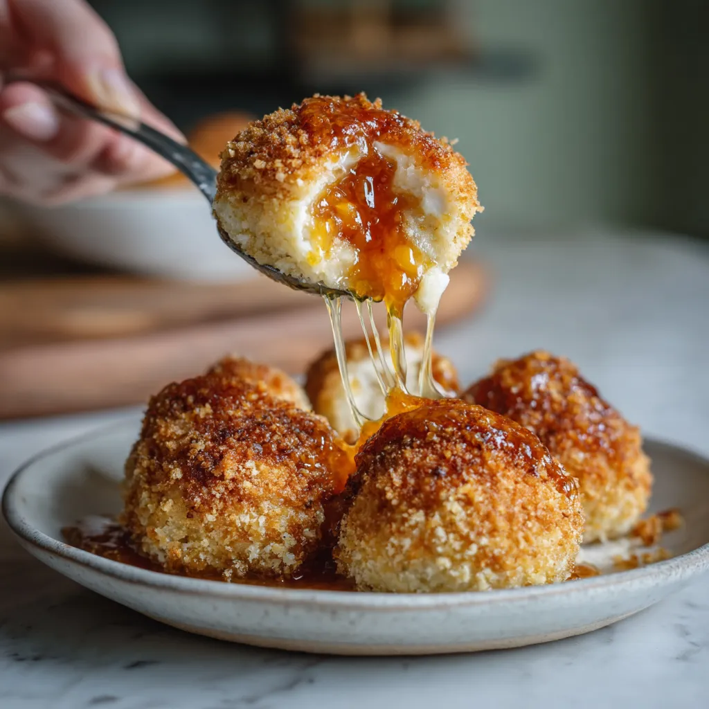 Auf dem Bild sieht man fluffige Knödel mit Marillenfüllung.