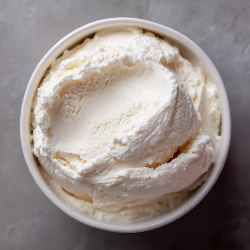 Ein Becher mit Cottage Cheese Eiscream.
