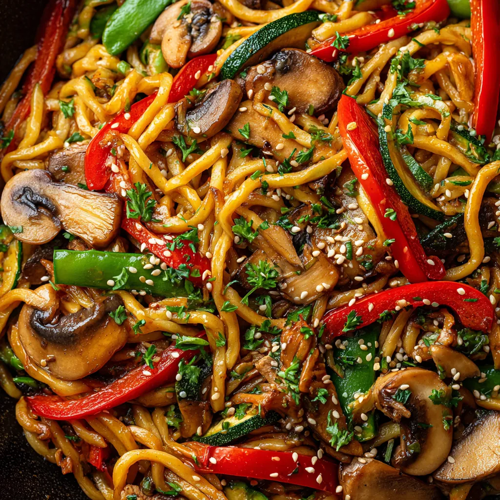 Ein Bild von einer Mushroom and Spätzle Stir-Fry, die in einem Schalen enthalten ist.