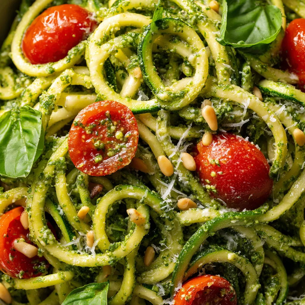 Zucchini Noodles with Pesto.