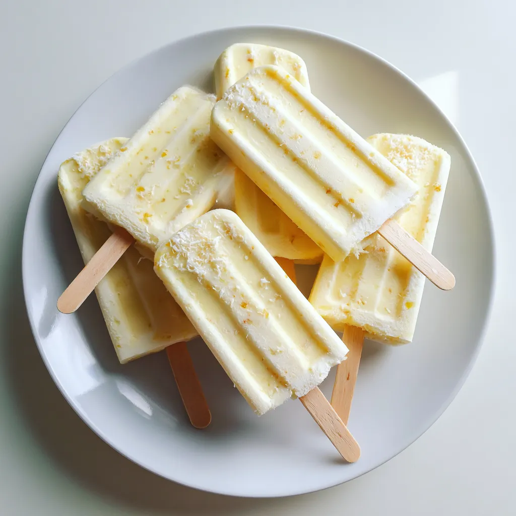 Eine Platte mit Pineapple Coconut Popsicles.