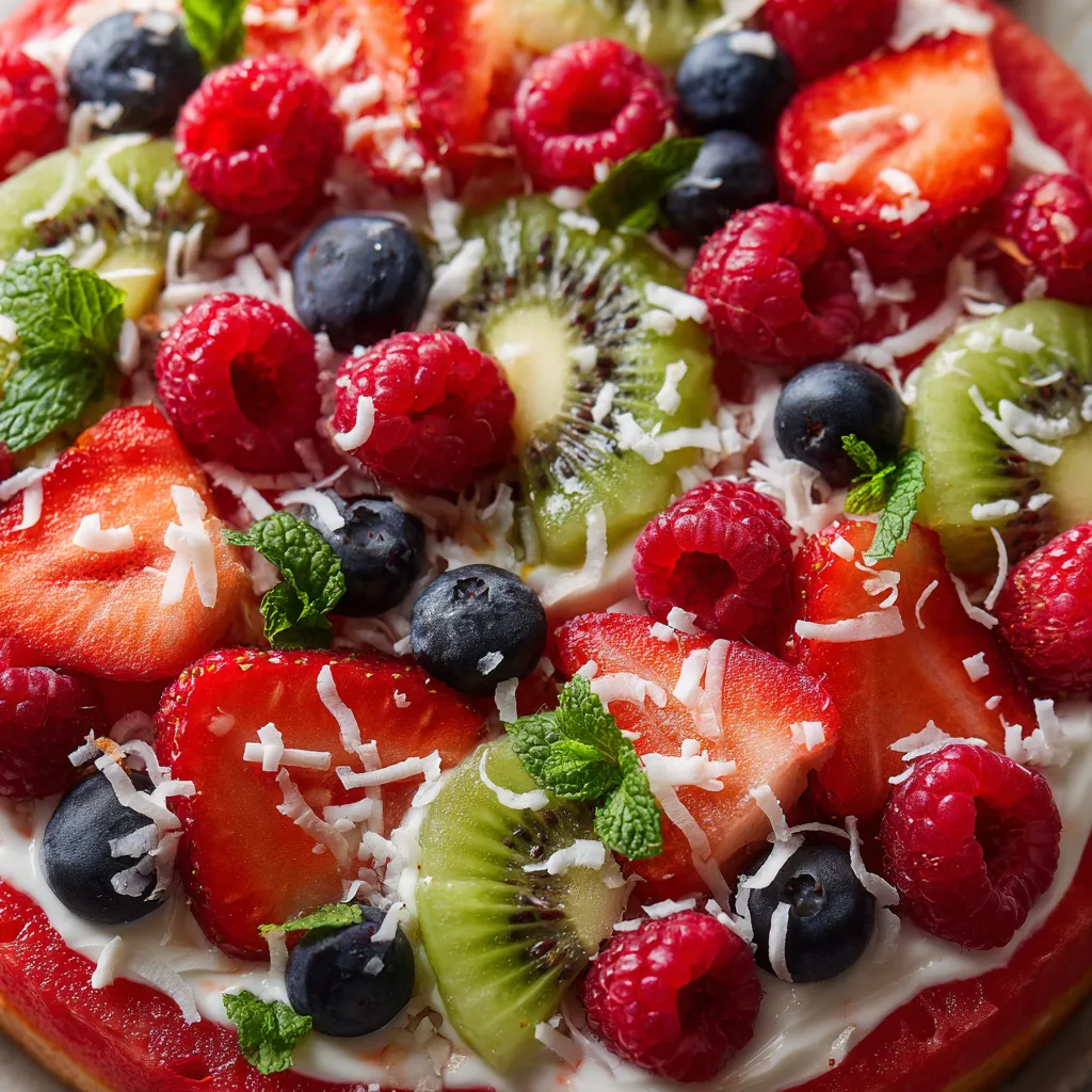 Eine süße Kombination aus Früchten wie Raspberry, Kiwi, Blueberry, Watermelon und Strawberry.