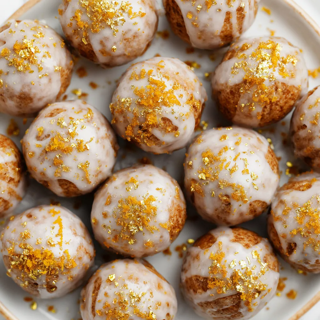 Eine Platte mit Lebkuchen-Häppchen, die mit Orangen-Zimtglasur besetzt sind.