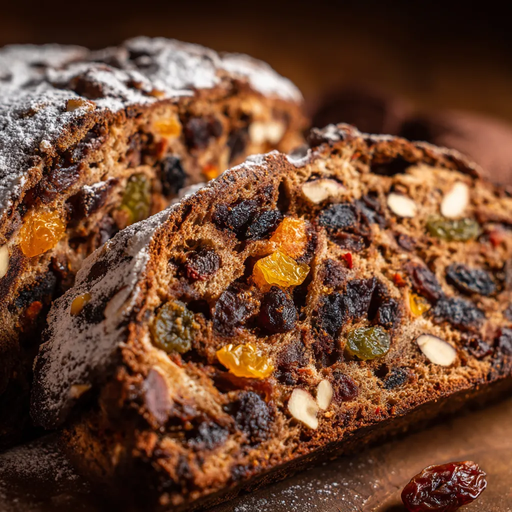 Ein Kletzenbrot mit Chocolat und Zeste d'Orange Sanguine.