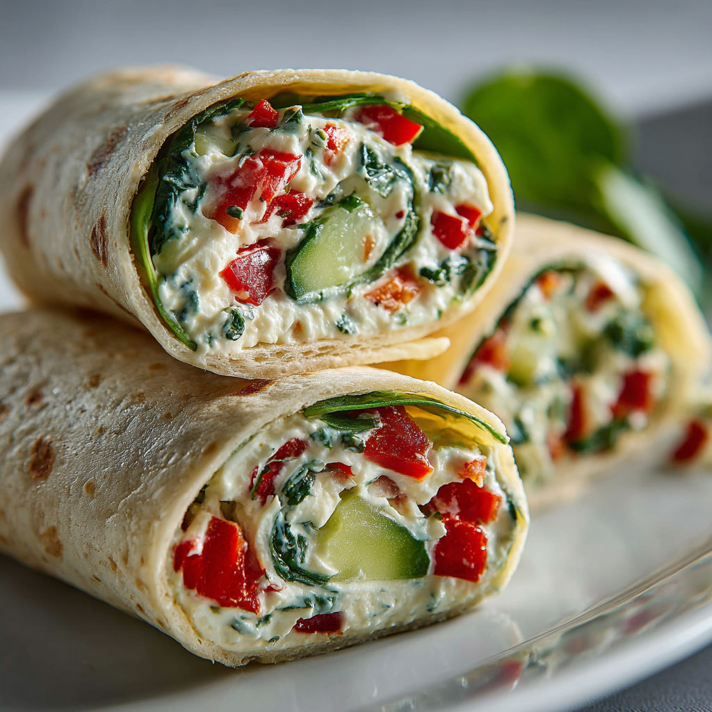 A plate of Frischkäse-Roll-Ups.
