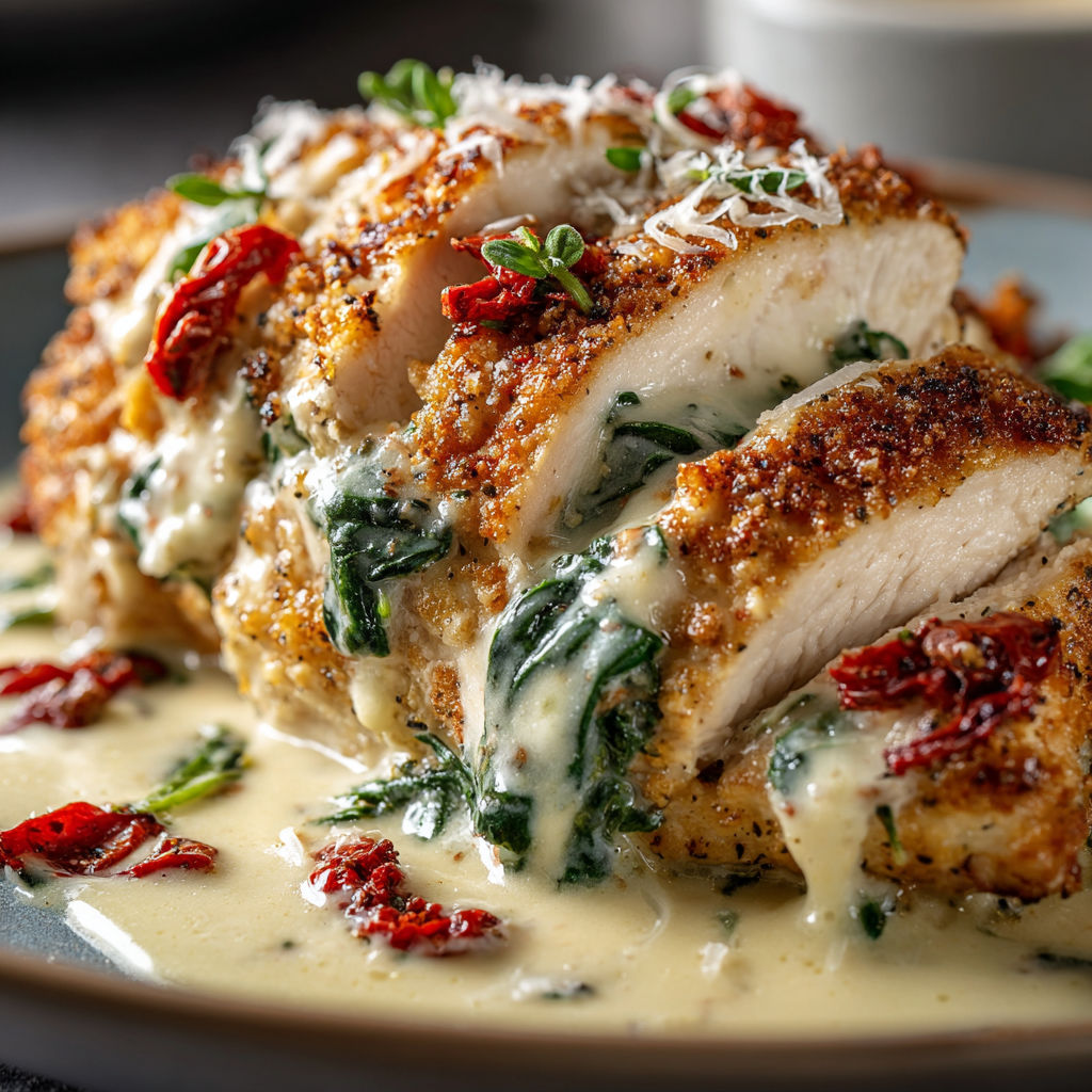 A plate of food with a sauce on it.