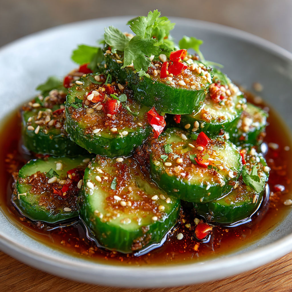 A plate of food with a green vegetable on it.
