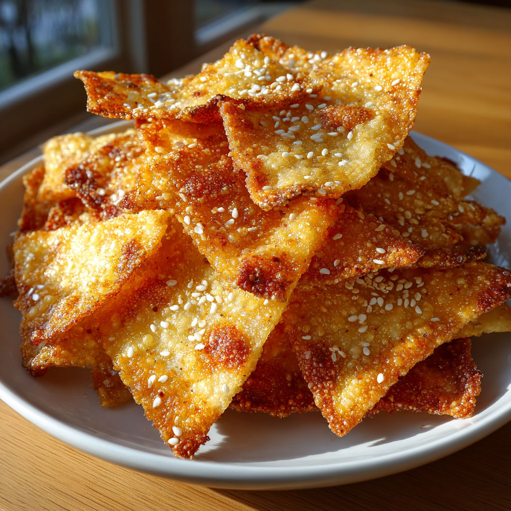 A plate of knusprige quark-chips.