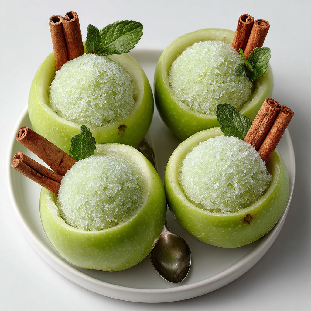 Green apple with cinnamon and mint.
