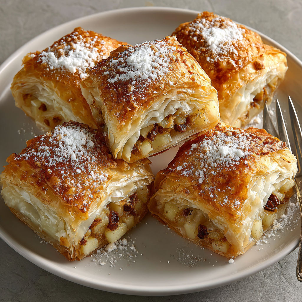 A plate of Glühwein-Spiced Apple Strudel Bites.