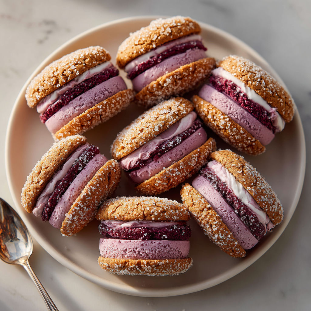 A plate of cookies with purple and white frosting.