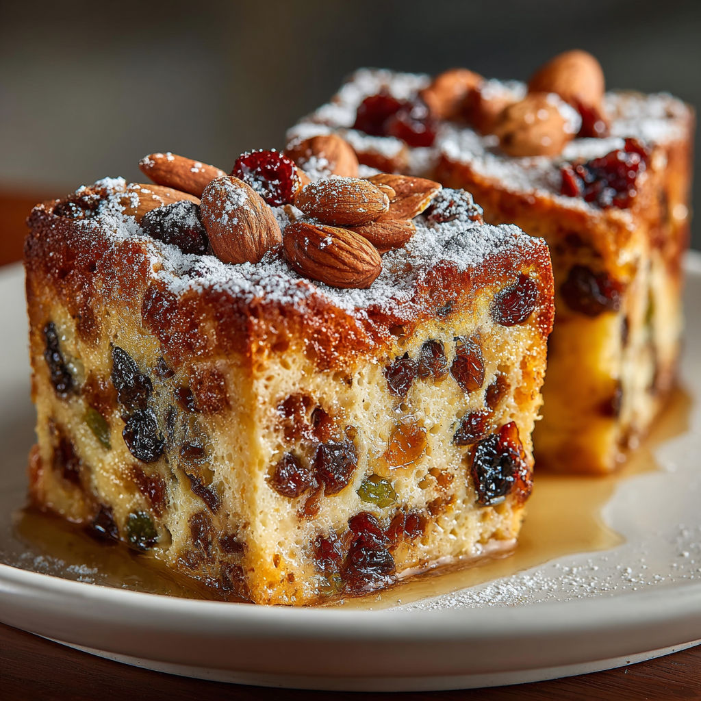 A slice of Stollen French Toast Casserole.