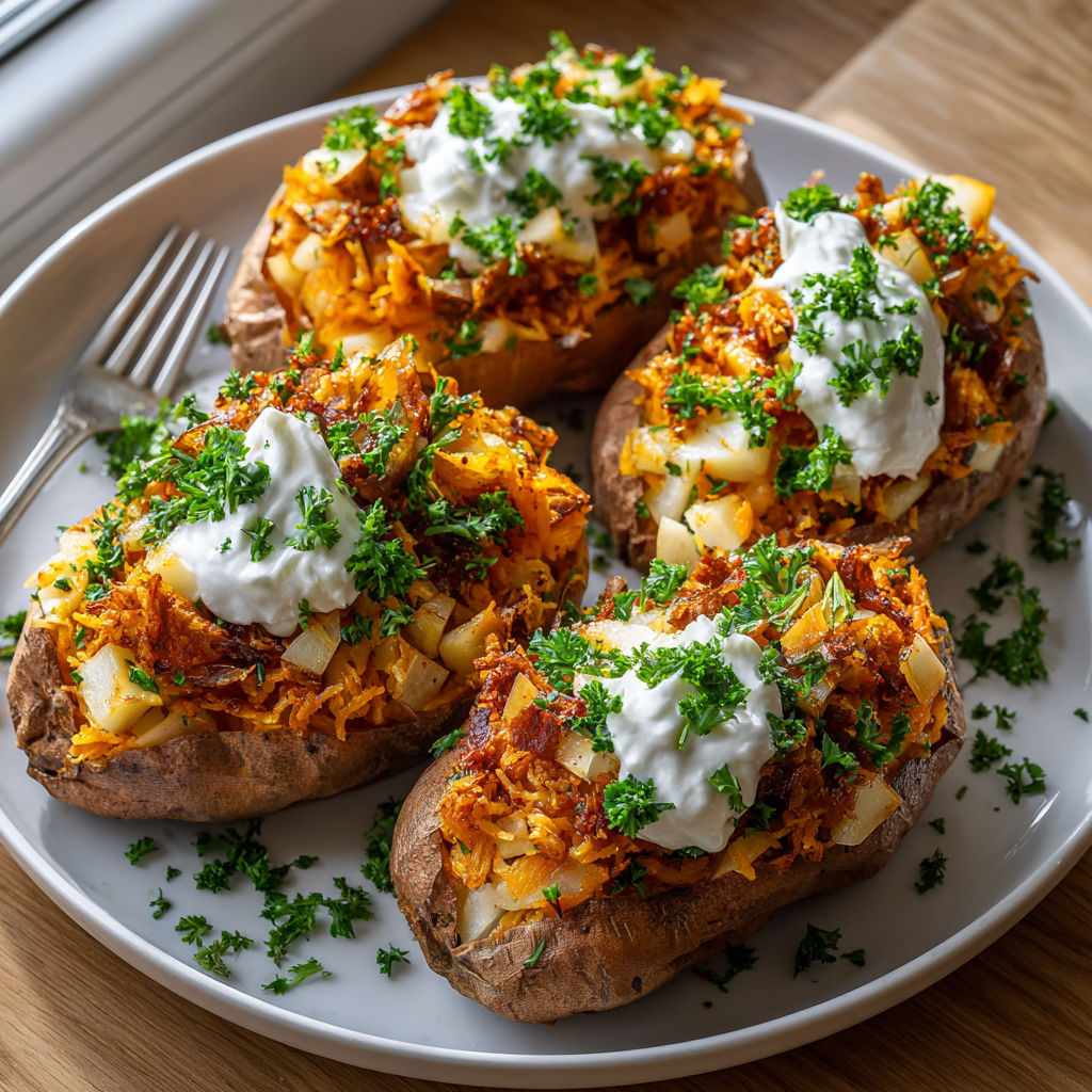 A plate of food with potatoes and cheese.