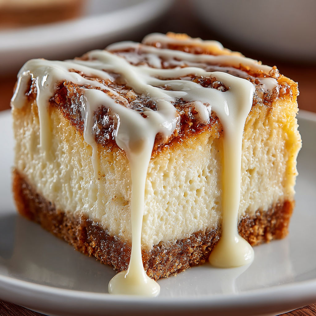 A slice of cheesecake with a drizzle of caramel sauce.