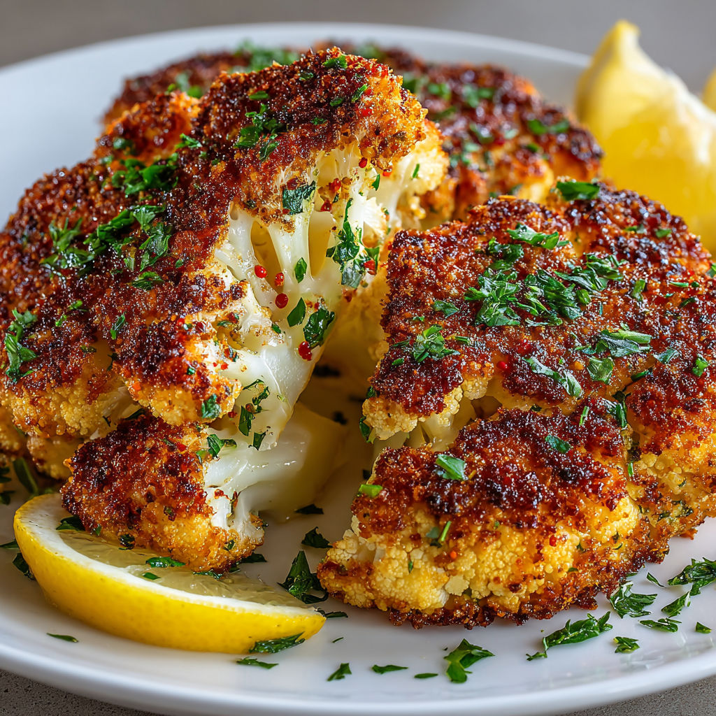 A plate of food with a lemon wedge on it.