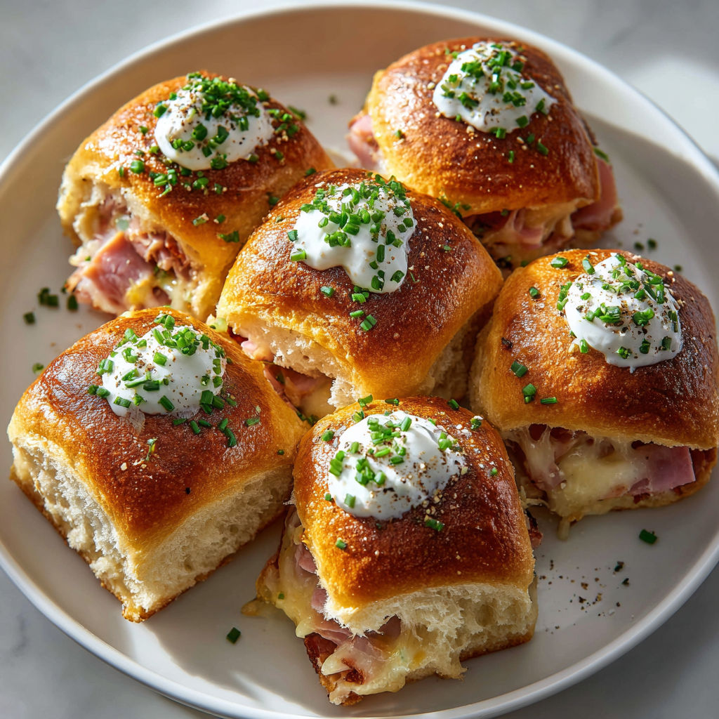 A plate of mini handbrot sliders for holiday parties.