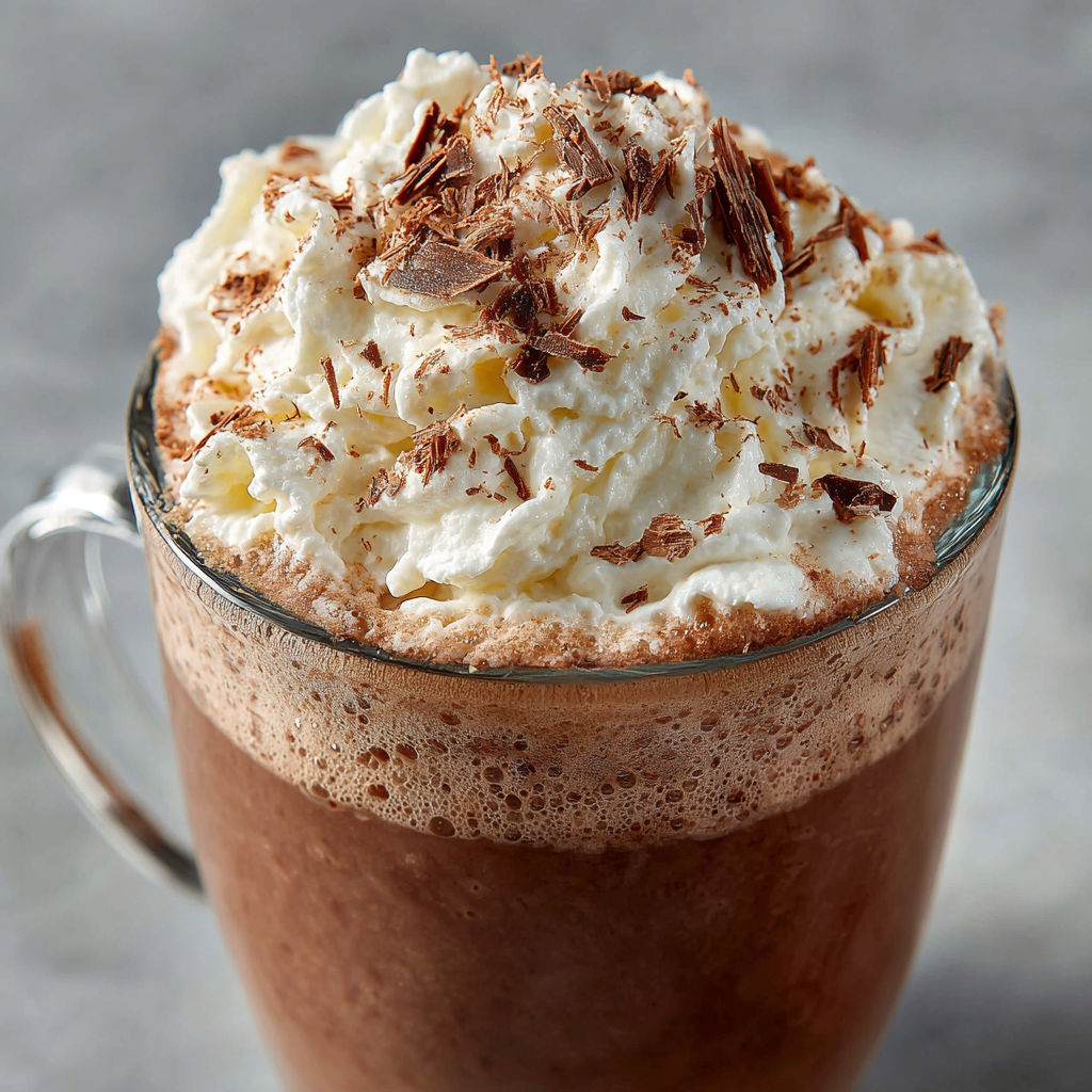 A glass of hot chocolate with cinnamon cream soda.