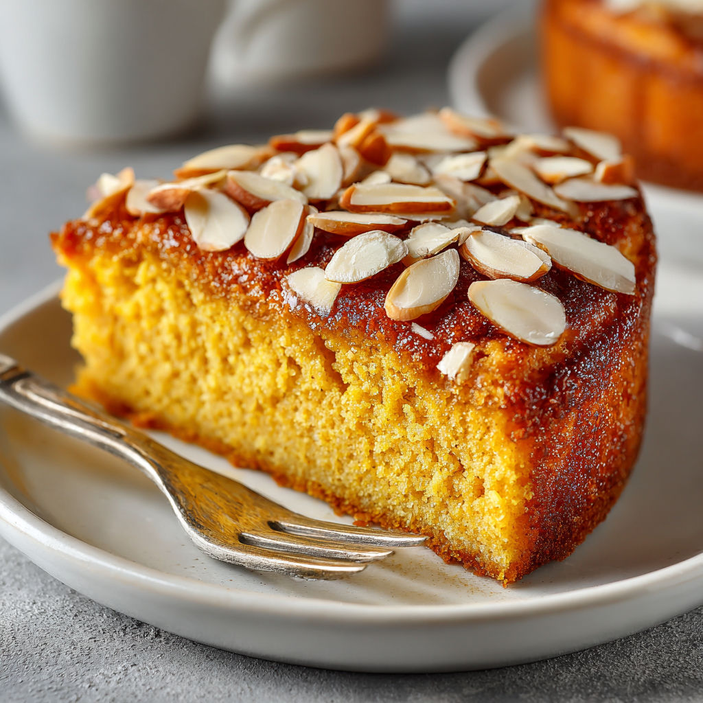 A slice of pumpkin spice torte on a plate.