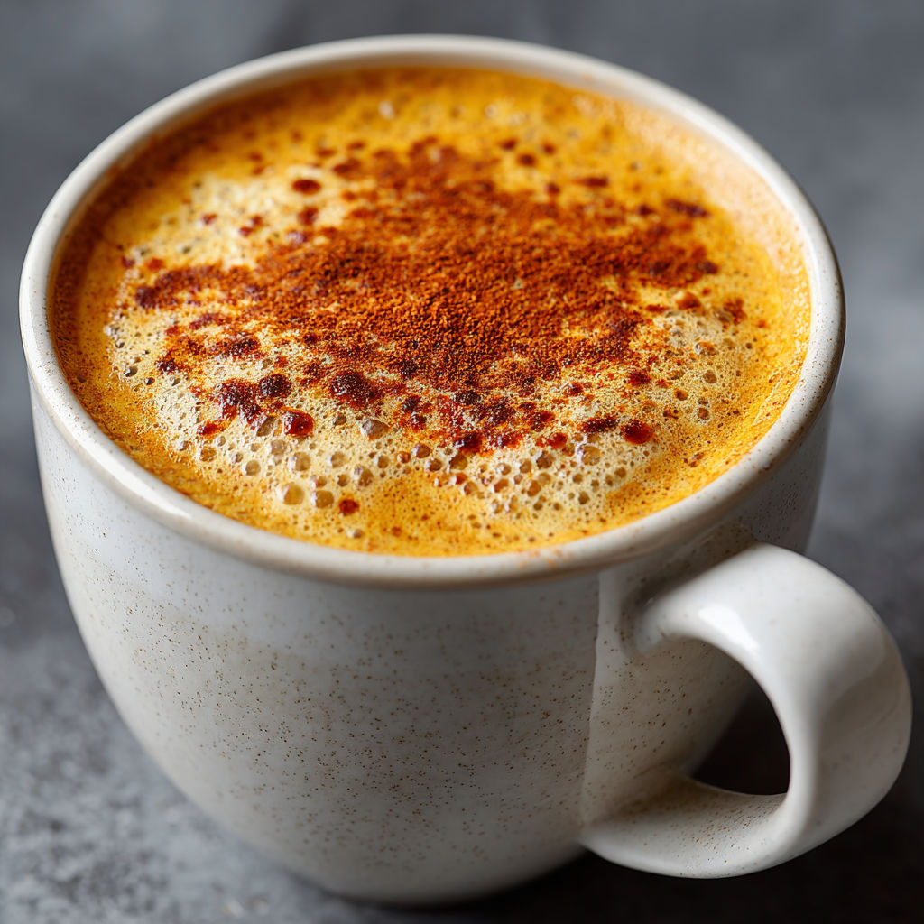 A cup of coffee with a spoon in it.