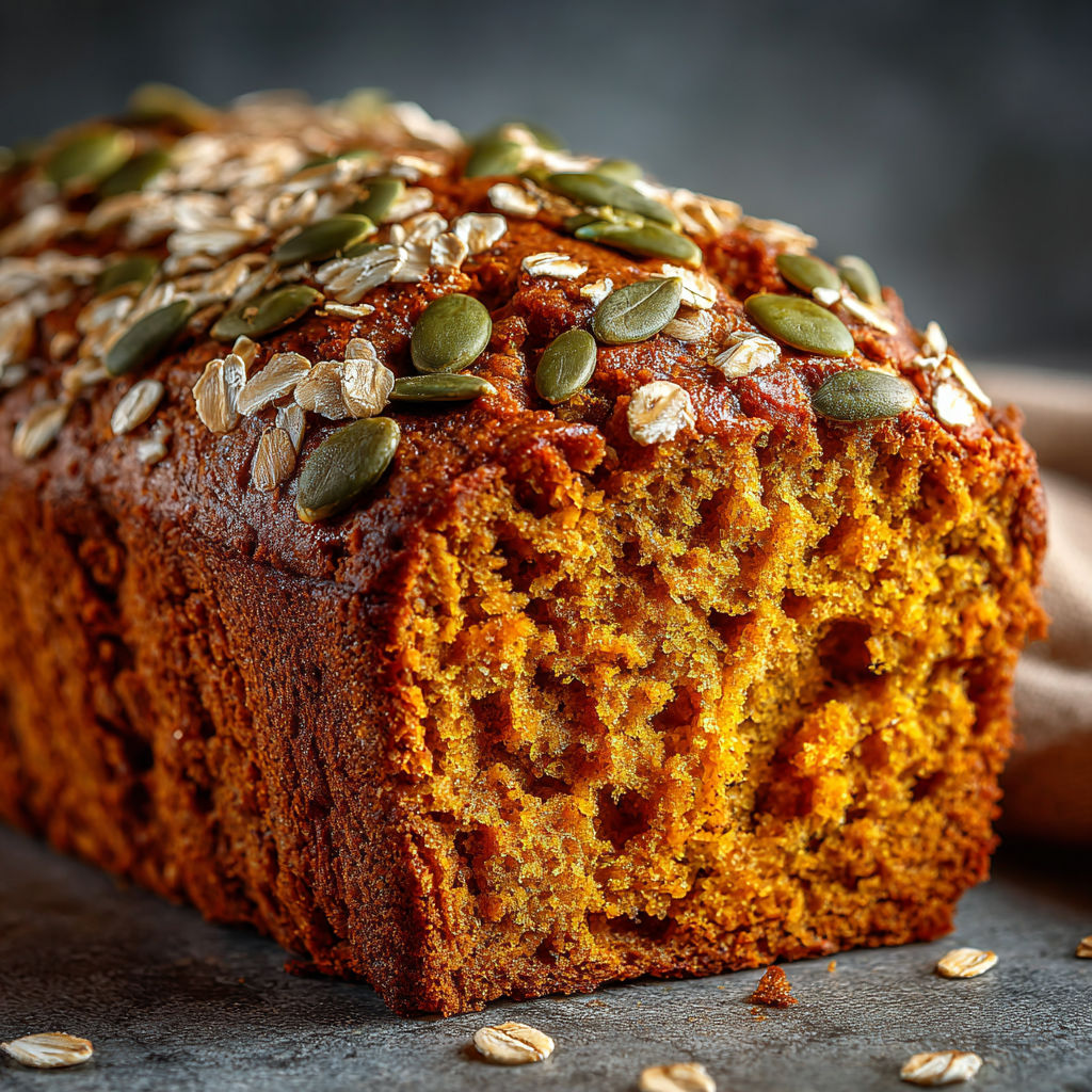 A loaf of bread with seeds on top.