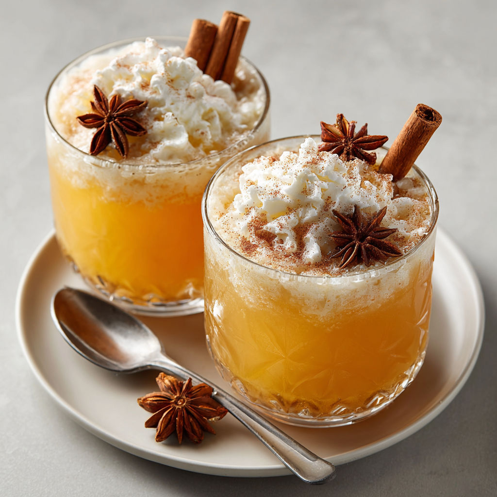 Two glasses of a pumpkin spice premium cocktail.
