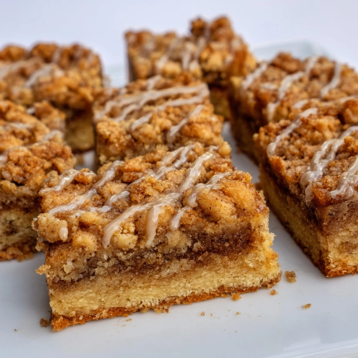 Tender Chai Spiced Streuselkuchen Bars topped with crunchy streusel and aromatic spices.