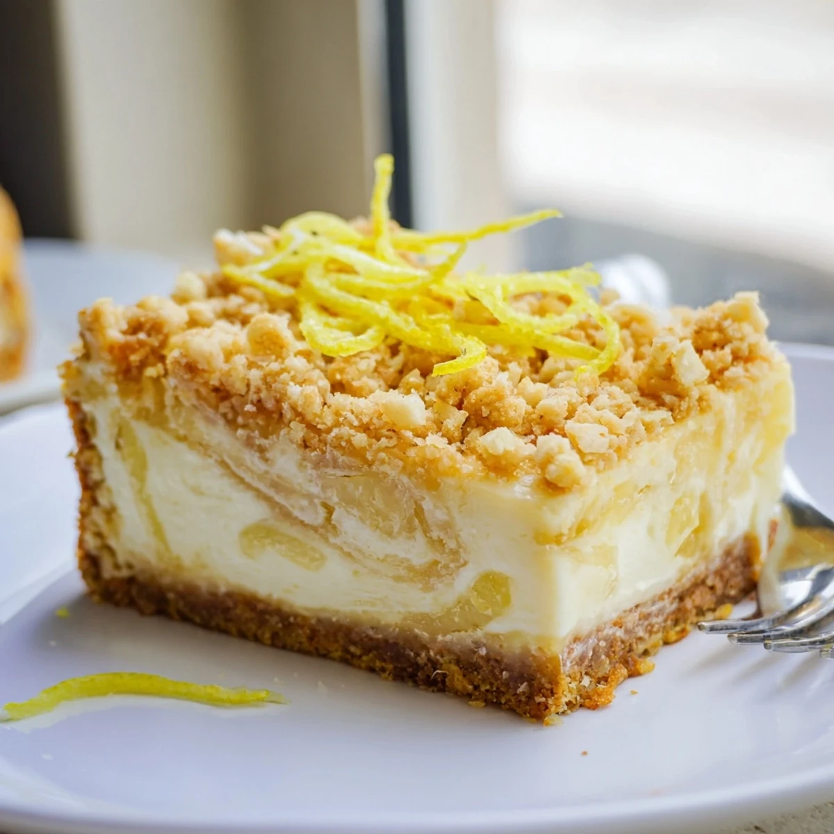 Eingelegter Ingwer Streusel Käsekuchen