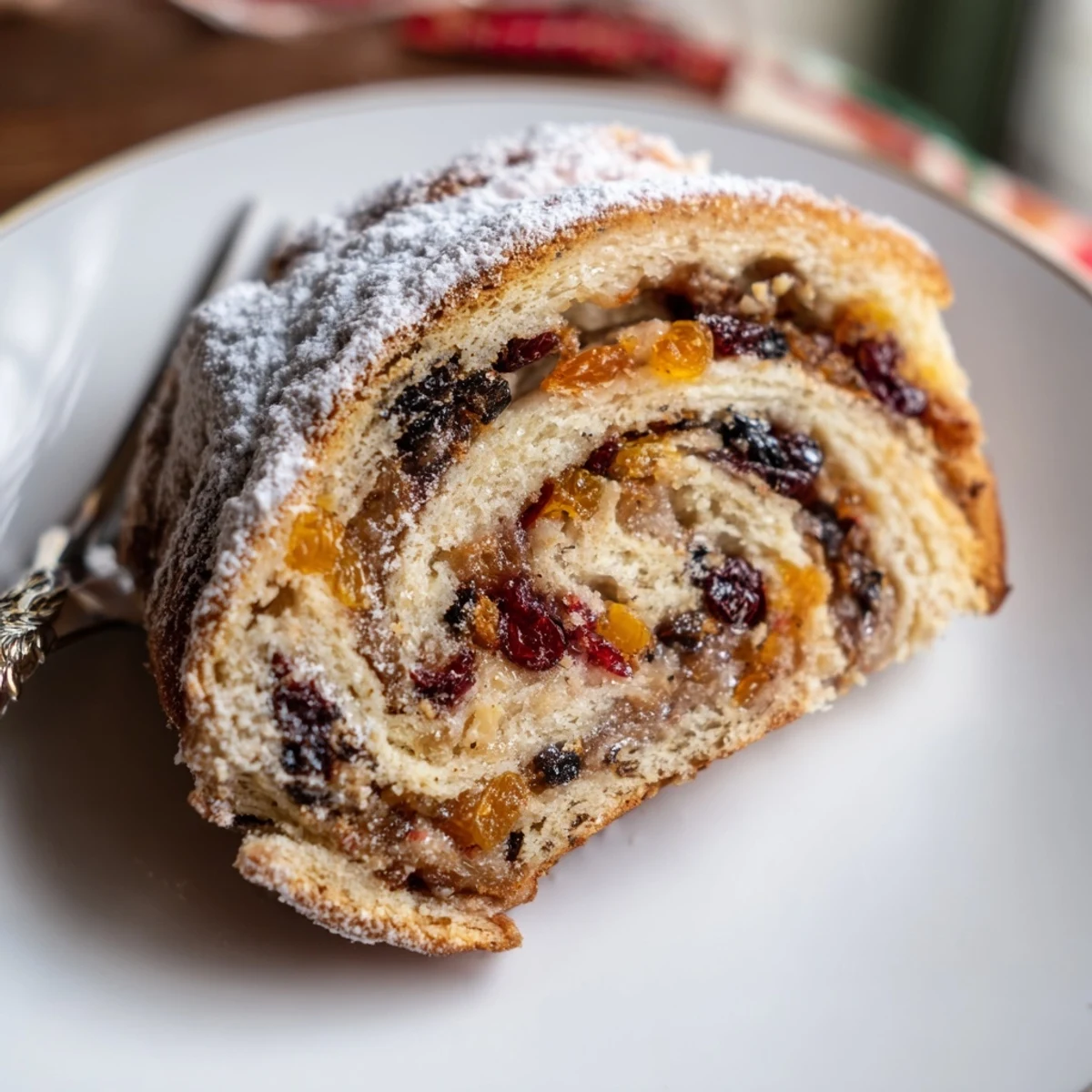 Silly Stollen Cherry Soda Rolls mit glitzerndem Zuckertopping und fruchtiger Füllung.
