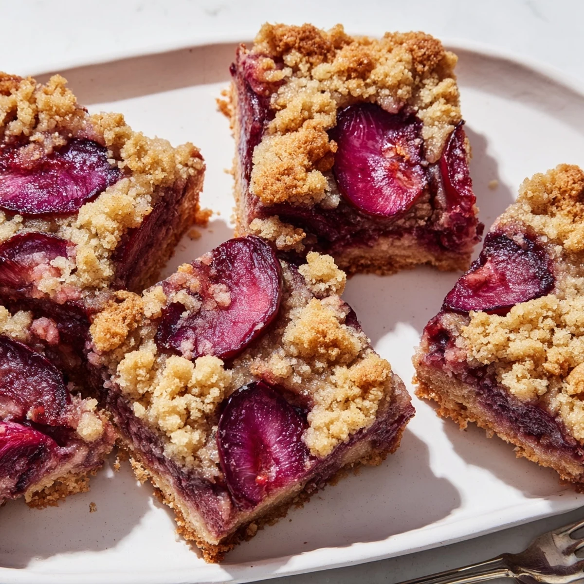 Delicious cream soda plum streusel squares, perfect for summer gatherings or tea.