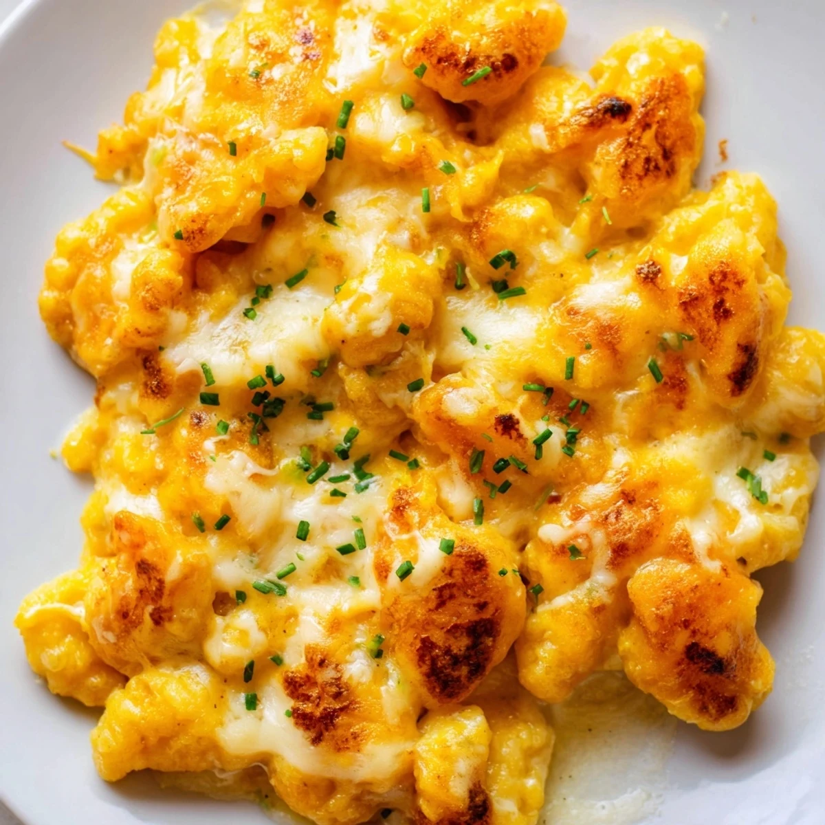 Herzhafte Käse Spaetzle Pfanne, überbacken und goldbraun, perfekt für Gemütlichkeit.