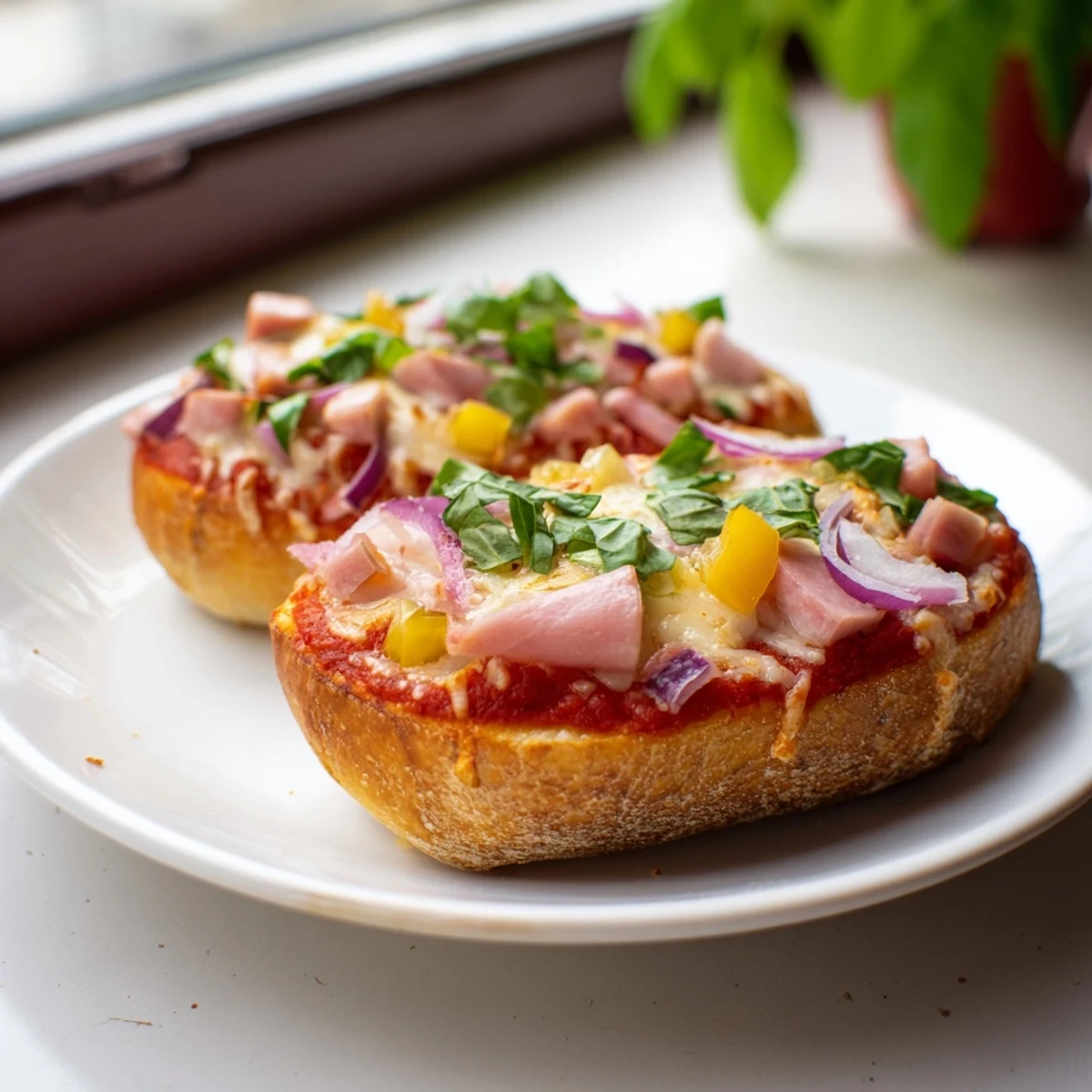 Goldene Brötchen Pizza-Hack mit geschmolzenem Käse und knusprigen Krusten.