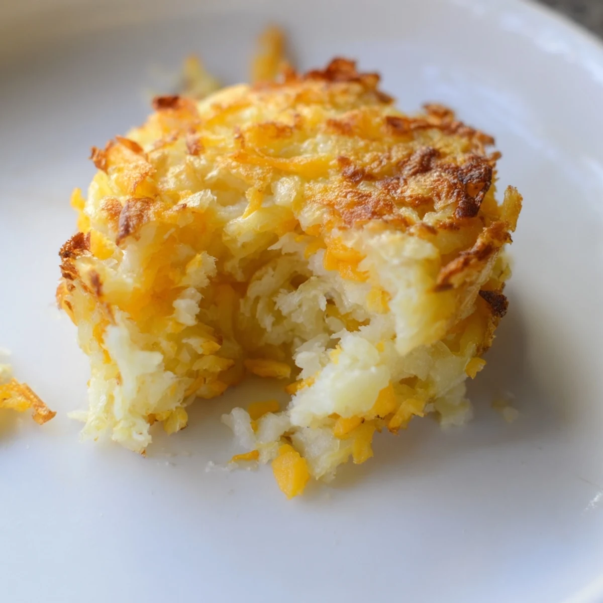 Homemade 4-ingredient mashed potato cakes, looking delicious served with a dollop of applesauce.