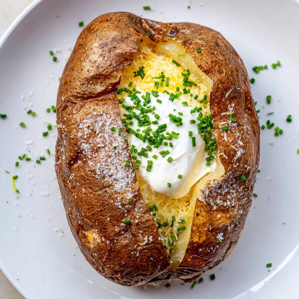 Imagine the smell of freshly baked potato for this ultimate baked potato, ready to top.
