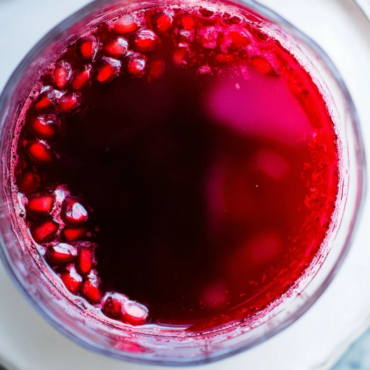 A close-up of Express Punsch Berry Concentrate, highlighting the rich red color and inviting scent.