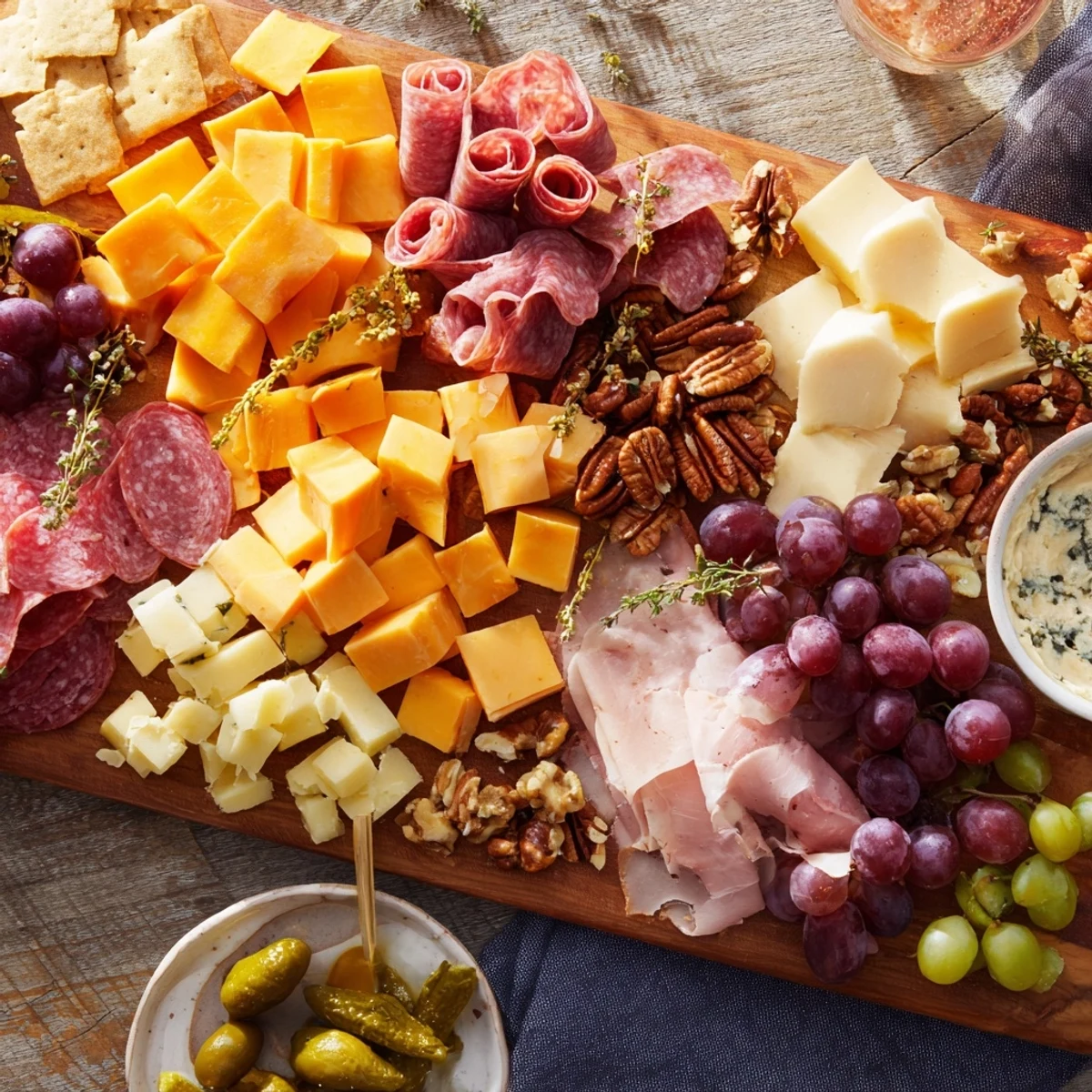 Vibrant and delicious Sleigh Ride Charcuterie spread, featuring artisan cheeses, cured meats, fruits, and crackers for sharing.