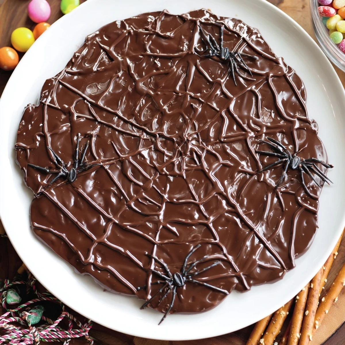 Spinnennetz Süßigkeiten Platte