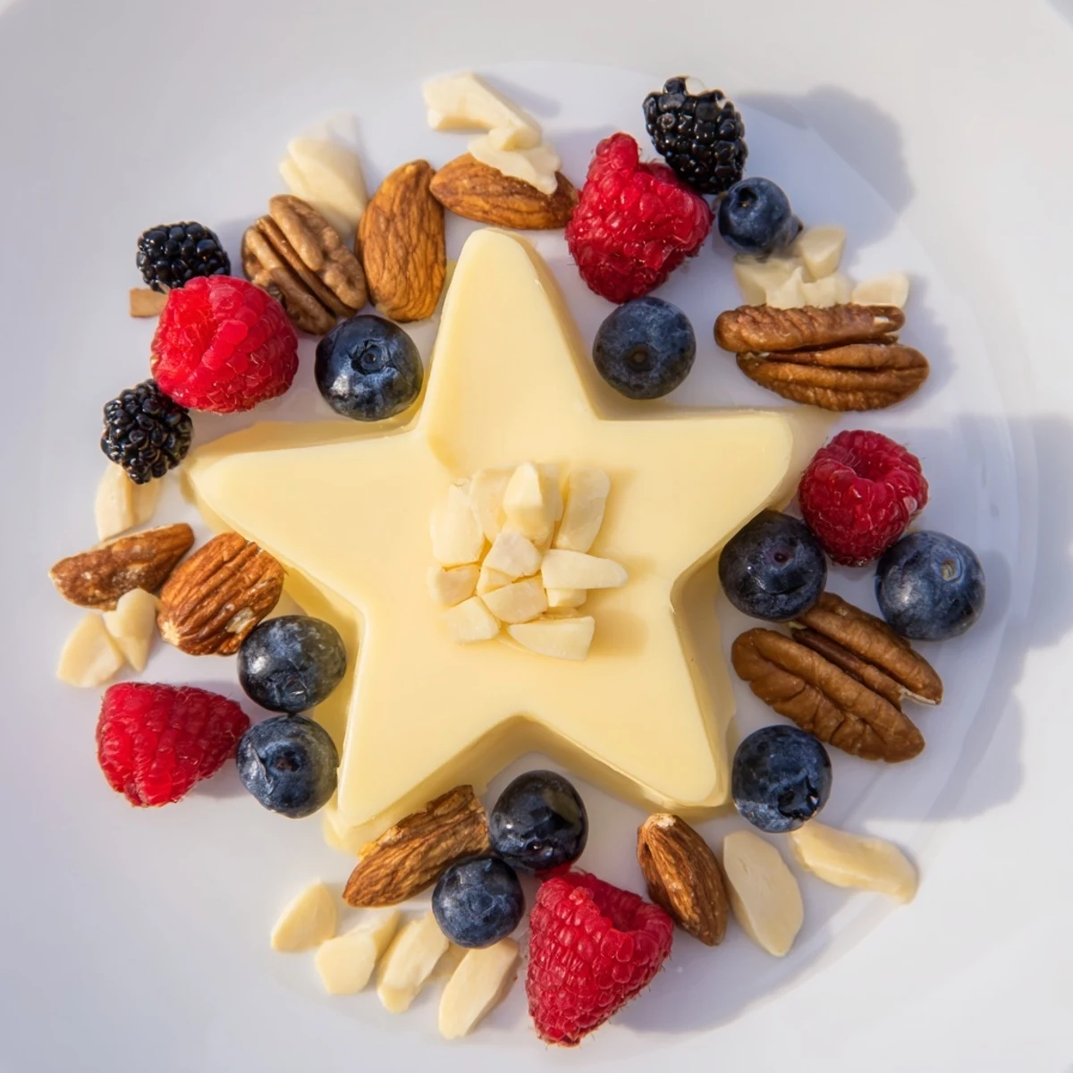 Festive Shooting Star Cheese Board display: a cheese star amidst a tail of nuts and berries for your guests.