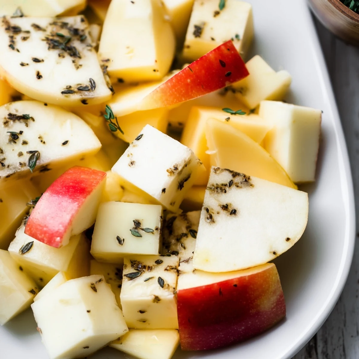 Glowing red apples and cheese embers make this vegetarian The Autumn Ember appetizer visually enticing for guests.