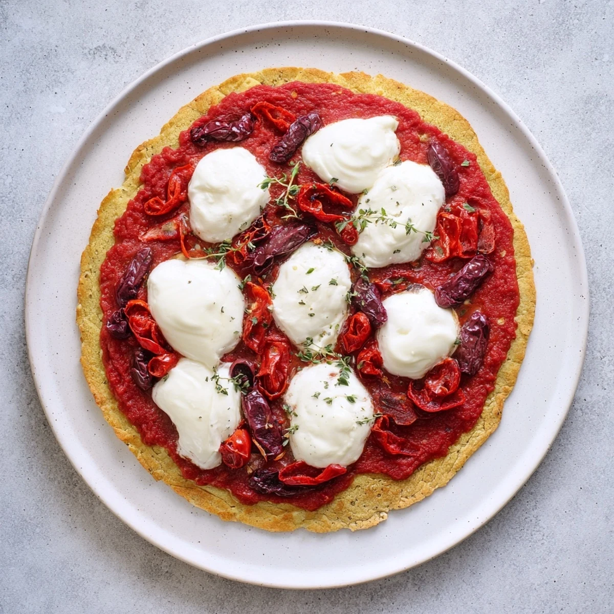 This homemade cauliflower pizza crust boasts a perfect texture, ready for your favorite pizza toppings.