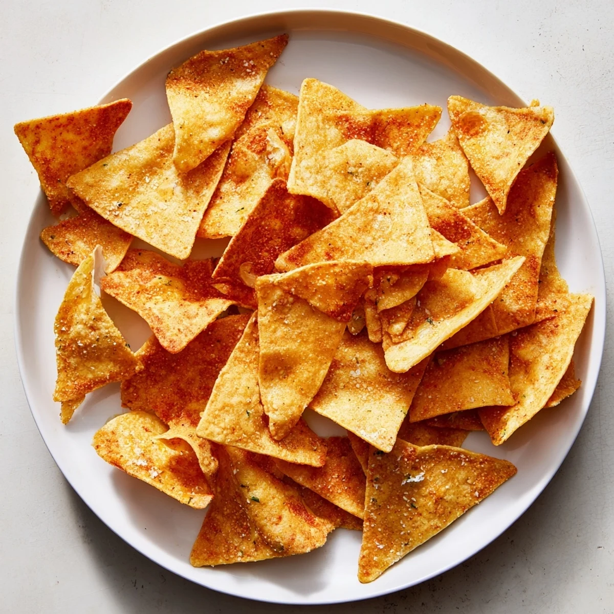Crispy air fryer tortilla chips, perfectly golden and ready for your favorite dips, a simple snack.