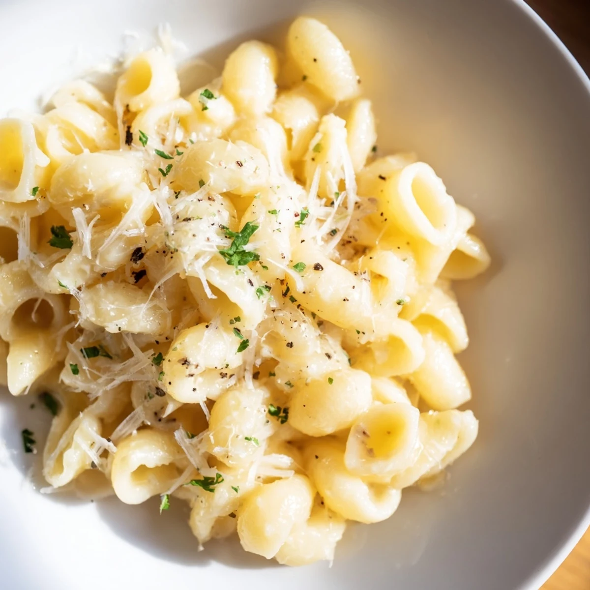 Here are the 3 ALT image texts for "15-Minute Creamy Garlic Butter Ditalini":