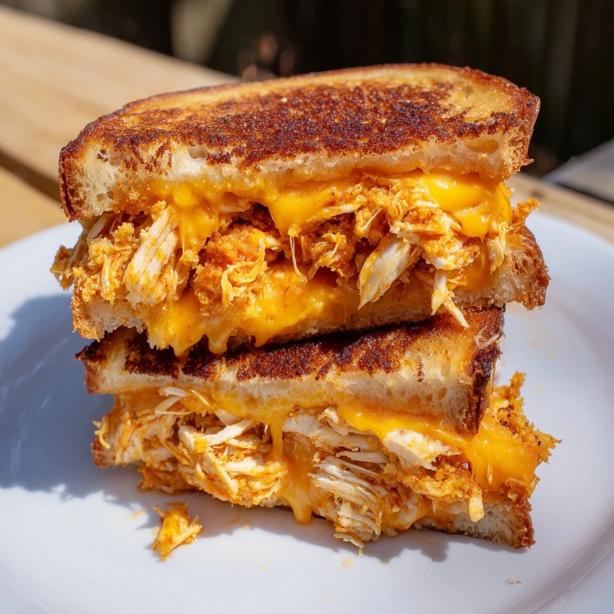 Imagine a perfectly cooked spicy crispy chicken sandwich grilled cheese; a savory, satisfying lunch or dinner.