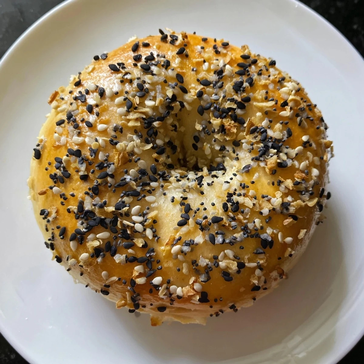 Homemade Everything Bagel Yogurt Bagels, showing the soft interior, ideal for breakfast or a snack.