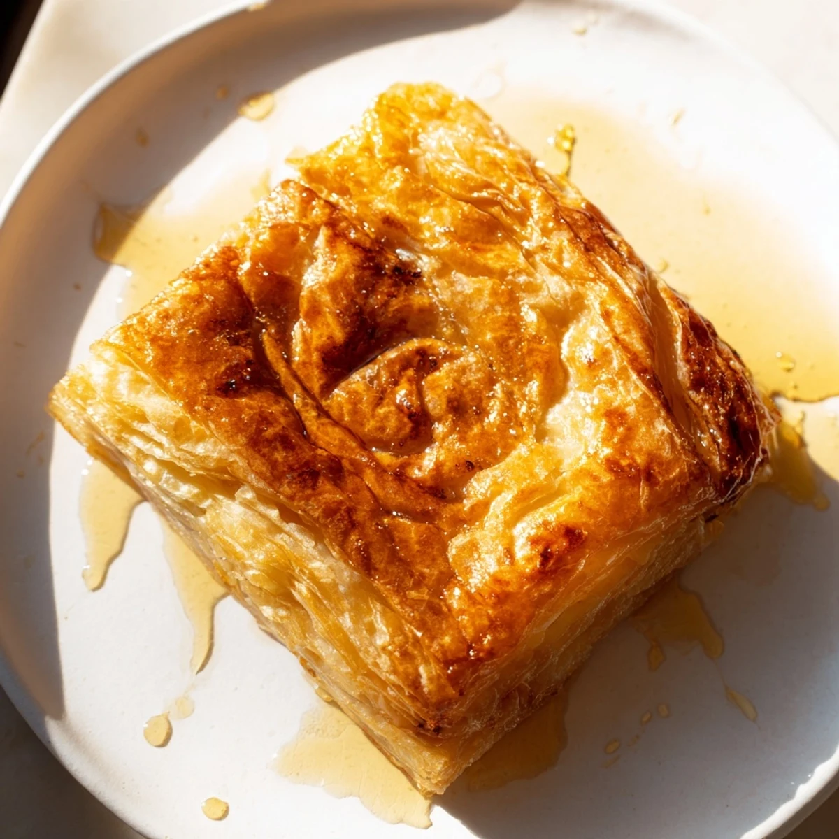 Flaky layers of freshly fried Moroccan Msemen, a traditional breakfast pastry served warm.