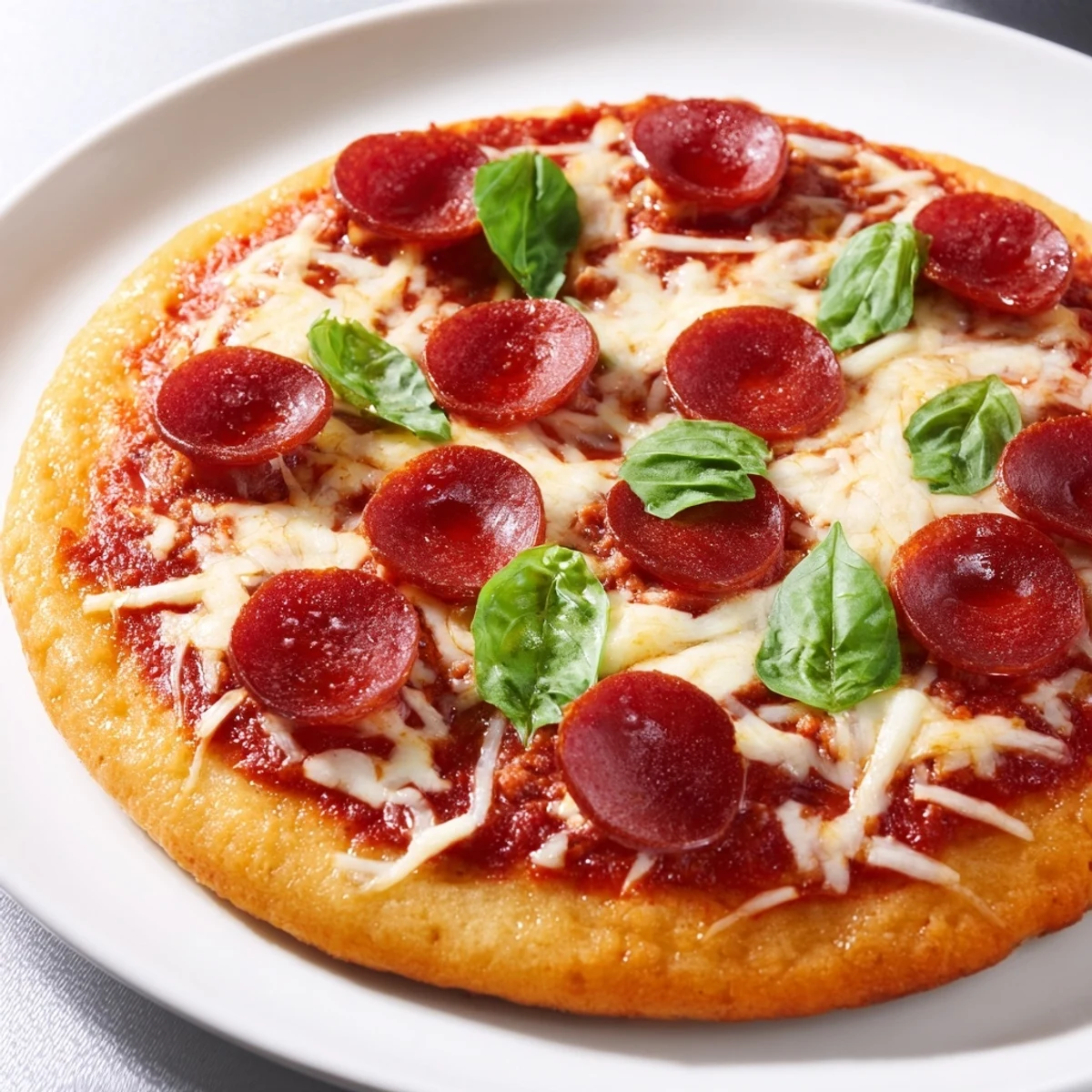 Golden-baked ground beef pizza base with a bubbly cheese topping, ideal for a gluten-free dinner.