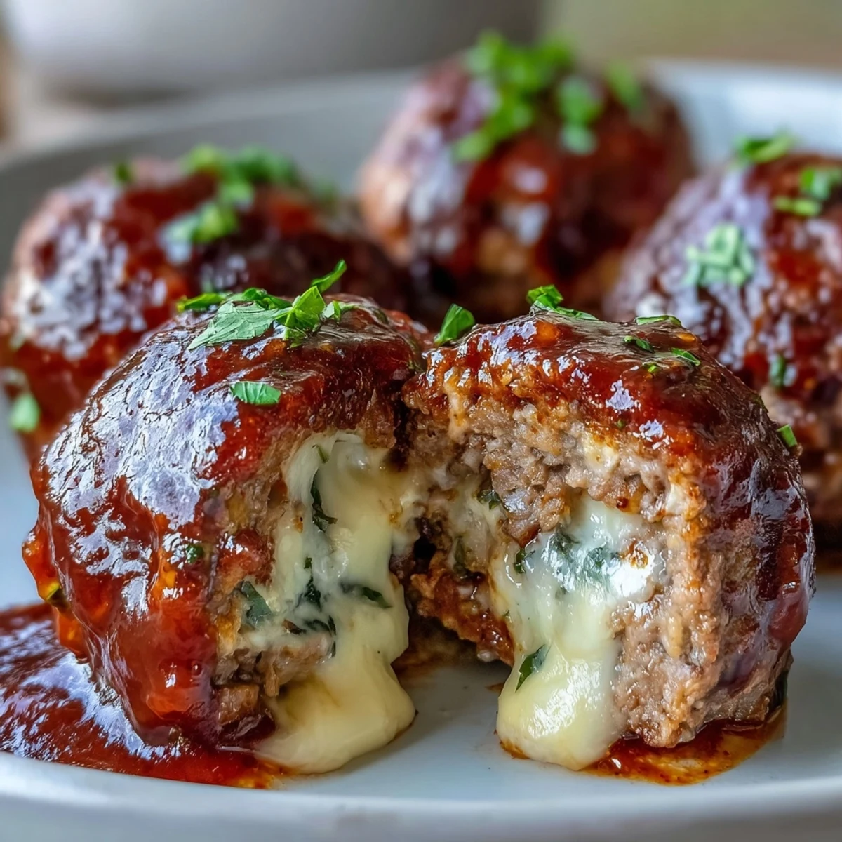 Juicy Spicy Mexican Donkey Balls with gooey cheddar centers, simmering in a tangy tomato-chili sauce, served warm with lime wedges.