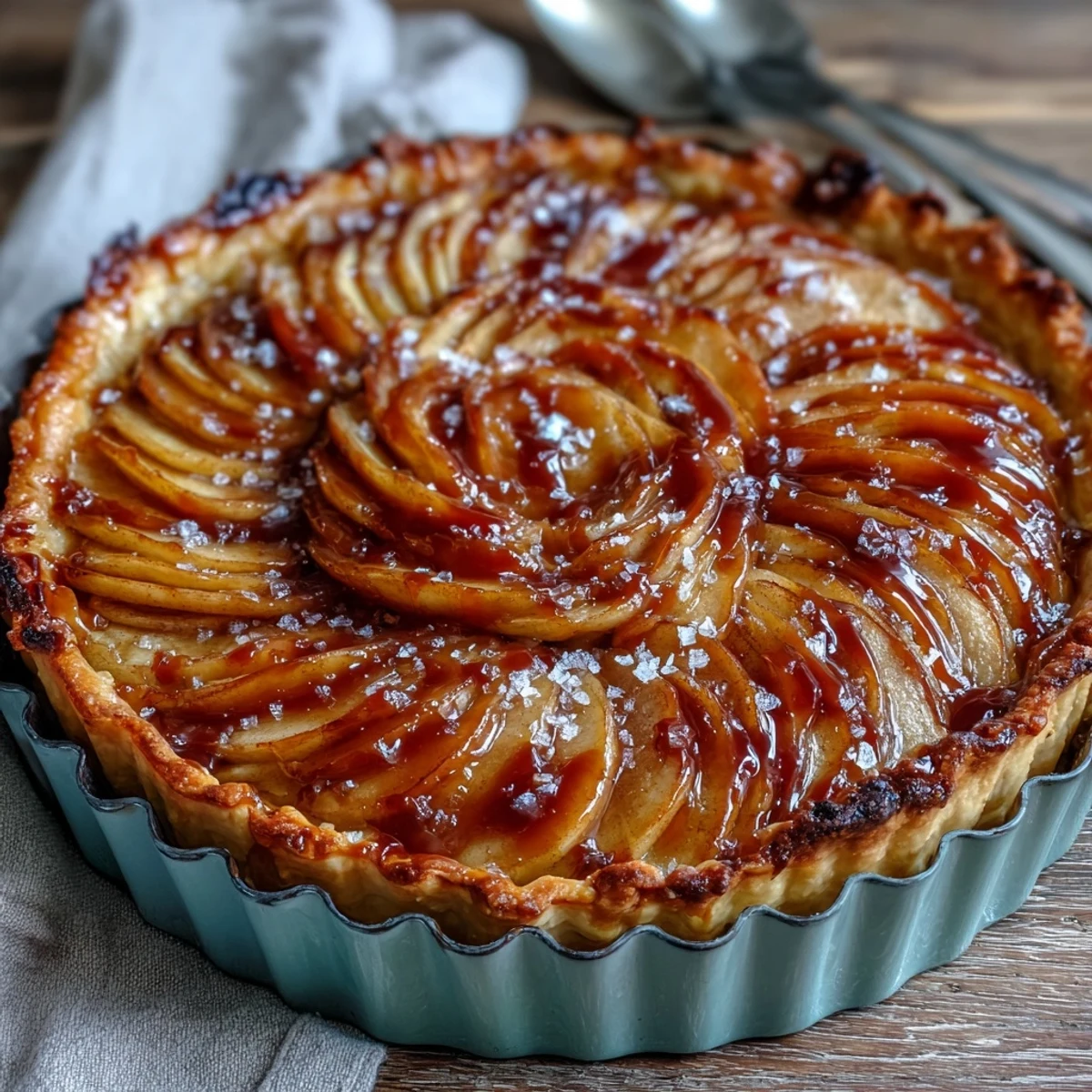 Salziger Karamell Apfel Tarte