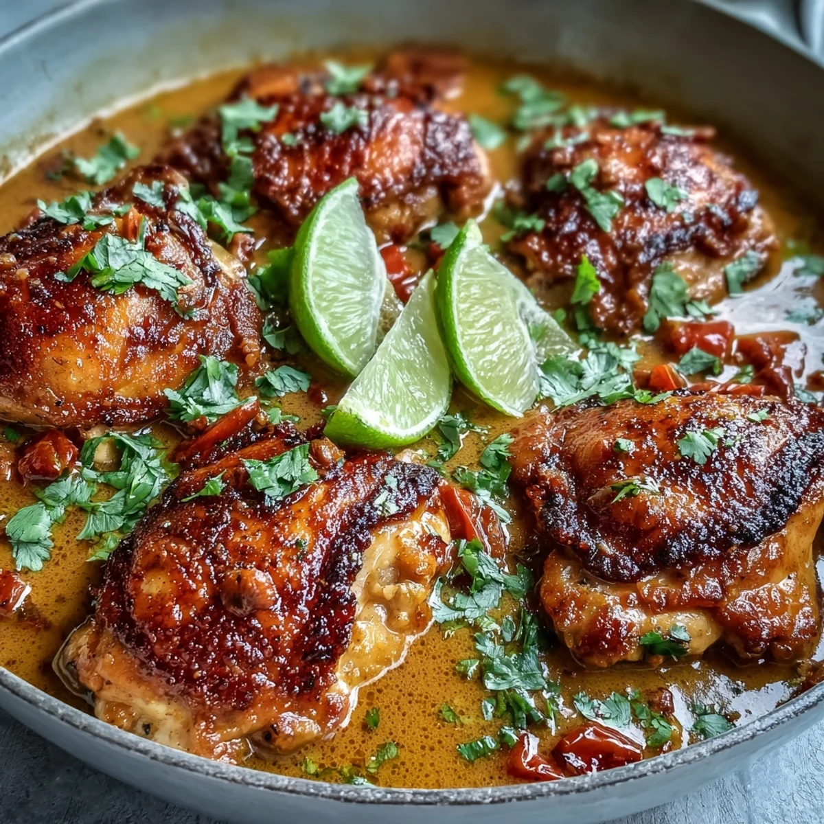 2. Oven-baked chicken curry featuring bold spices, creamy coconut milk, and a zesty lime finish.  